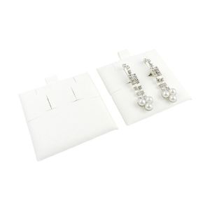 Coussinet en microfibre pour boucles d’oreilles oméga, blanc T-M2-B