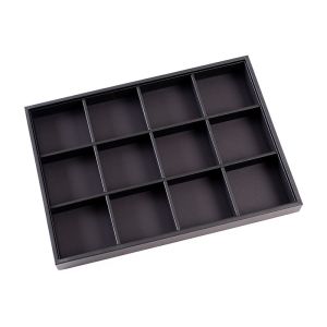 Plateau en simili-cuir noir pour bijoux BJ-12H-N