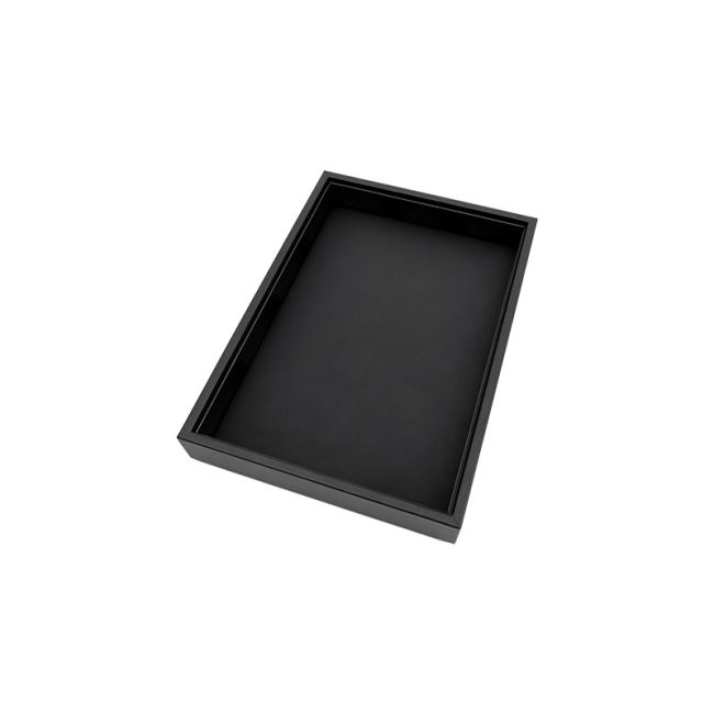 Plateau en simili-cuir noir pour bijoux BJP-U-N