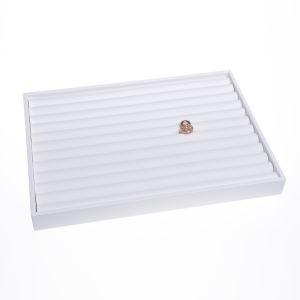 Weißes Schmucktablett aus Kunstleder BJ-S-B