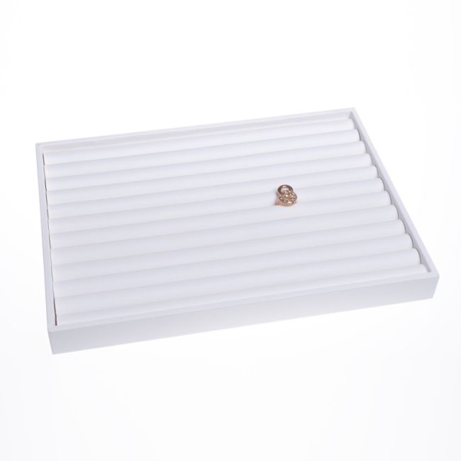 Vassoio in similpelle per gioielli, bianco BJ-S-B