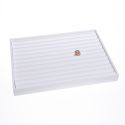 Leatherette jewelry display tray, white BJ-S-B