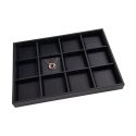 Tabuleiro para joias em pele sintética, preto BJ-12C-N