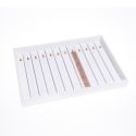 Leatherette jewelry display tray, white BJ-PU-B