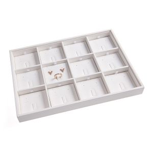 Plateau en simili-cuir blanc pour bijoux BJ-12J-B