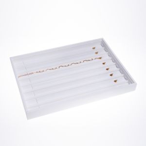 Plateau en simili-cuir blanc pour bijoux BJ-C-B
