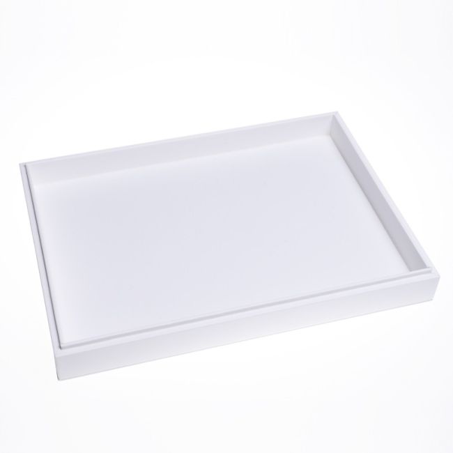 Weißes Schmucktablett aus Kunstleder BJ-U-B