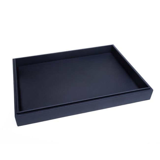 Schwarzes Schmucktablett aus Kunstleder BJ-U-N
