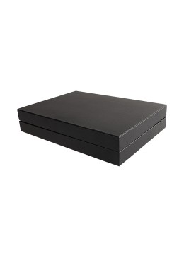 Bandeja expositora negra de polipiel para joyería, bisutería y joyas BJ-U-N