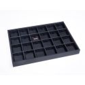 Tabuleiro para joias em pele sintética, preto BJ-24C-N