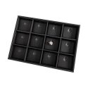 Plateau en simili-cuir noir pour bijoux BJ-12CG-N