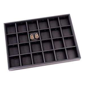 Leatherette jewelry display tray, black BJ-24PO-N