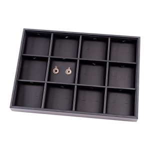 Plateau en simili-cuir noir pour bijoux BJ-12P-N