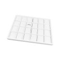 Bandeja expositora blanca de polipiel para joyería, bisutería y joyas BJ-24S-B