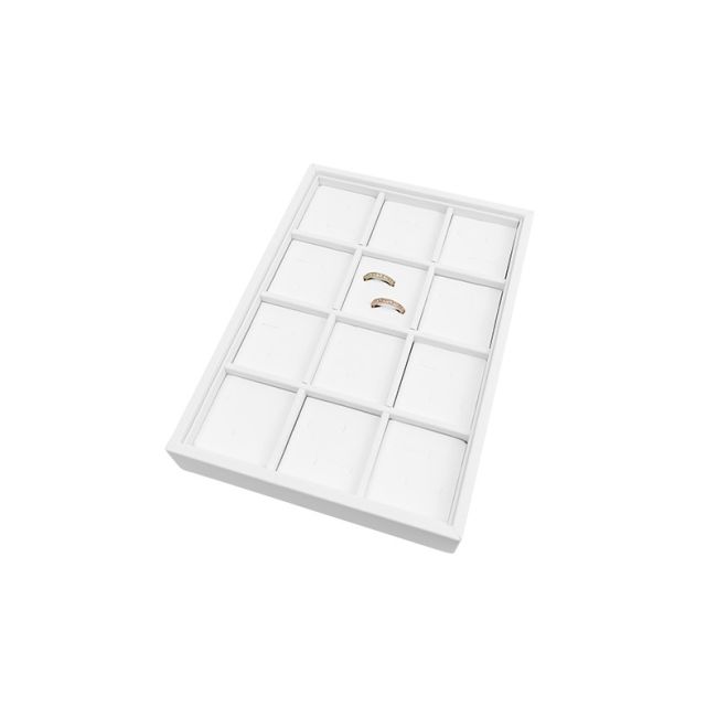 Plateau en simili-cuir blanc pour bijoux BJP-A-B