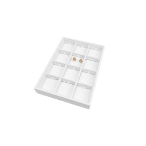 Leatherette jewelry display tray, white BJP-P-B