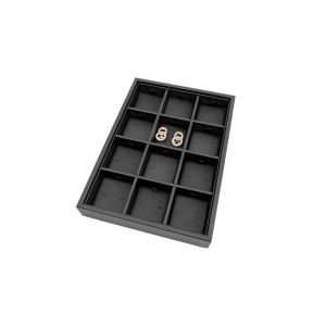 Plateau en simili-cuir noir pour bijoux BJP-PO-N