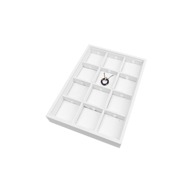 Leatherette jewelry display tray, white BJP-C-B