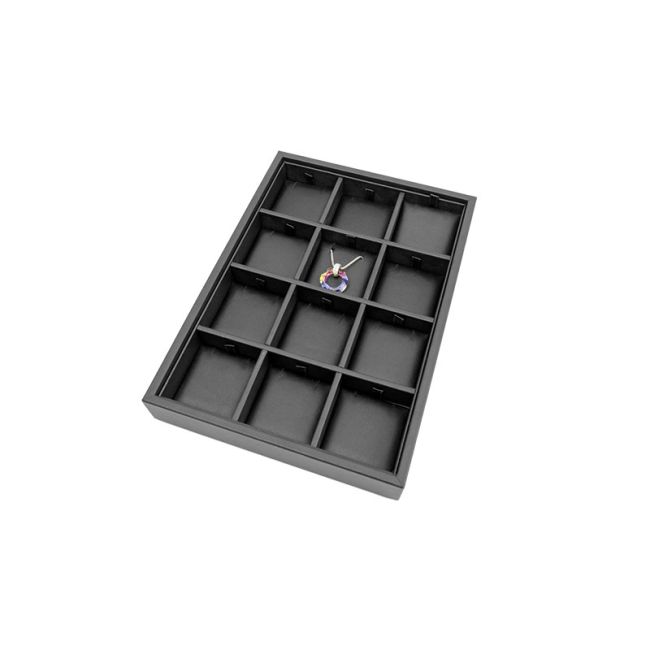 Leatherette jewelry display tray, black BJP-C-N