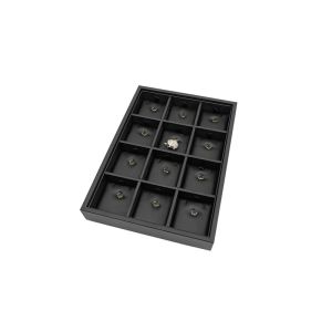 Leatherette jewelry display tray, black BJP-CG-N
