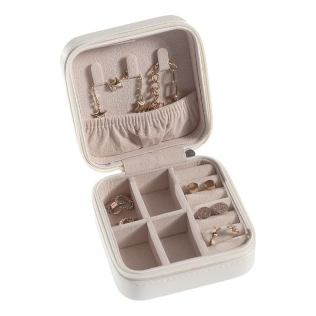 Coffret à bijoux de voyage, blanc 100 x 100 x 55 mm JY-1-B