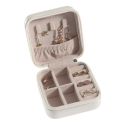 Joyero de viaje blanco para joyería, bisutería y joyas 100x100x55 mm JY-1-B