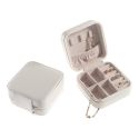 Joyero de viaje blanco para joyería, bisutería y joyas 100x100x55 mm JY-1-B