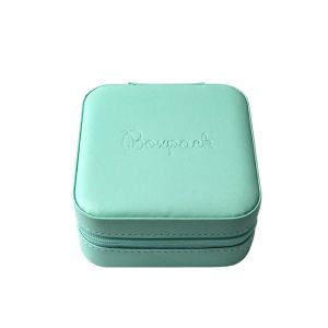 Coffret à bijoux de voyage, aigue-marine 100 x 100 x 55 mm JY-1-AQ