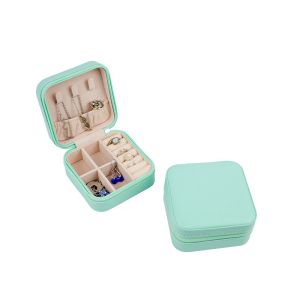 Coffret à bijoux de voyage, aigue-marine 100 x 100 x 55 mm JY-1-AQ