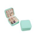 Joyero de viaje aguamarina para joyería, bisutería y joyas 100x100x55 mm JY-1-AQ