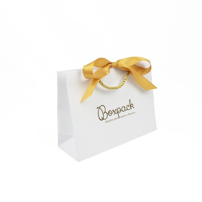 Bolsa ribbons de papel mate para joyería bisutería y relojería 200x150x70 mm BR-MA-B