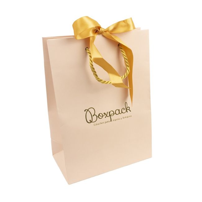 Bolsa ribbons de papel mate para joyería bisutería y relojería 180x250x100 mm BR-L-RC