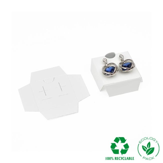 Cardboard omega earring insert, white 35 x 35 x 12 mm IC-41-PO-B