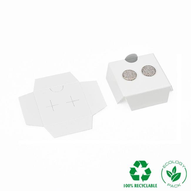 Weiße Einlage für Ohrringe 35 x 35 x 12 mm IC-41-P-B