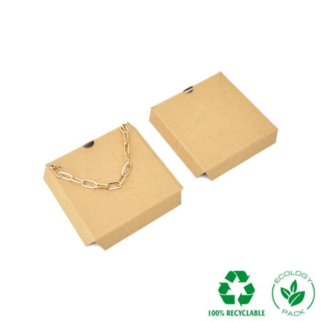 Cardboard jewelry set and pendant insert, kraft 55 x 55 x 13 mm IC-PF2