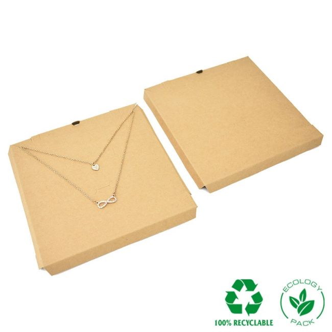 Cardboard necklace or jewelry set insert, kraft 159 x 159 x 13 mm IC-PF4