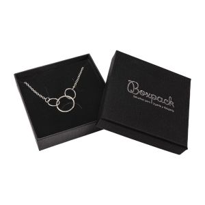 Caja de cartón para conjunto o colgante 86x86x24 mm color negro ep-80