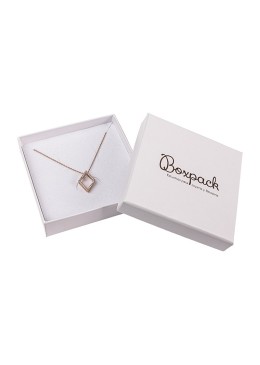 Caja de cartón para conjunto de colgante de joyería y bisutería 86x86x24 Mm color blanco ip-80