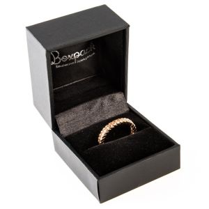 Estuche polipiel negro para anillo labios 47x52x40 mm. C-2-S