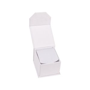 Écrin en carton pour bague ou boucles d’oreilles, blanc 48 x 54 x 40 mm MC-1-B