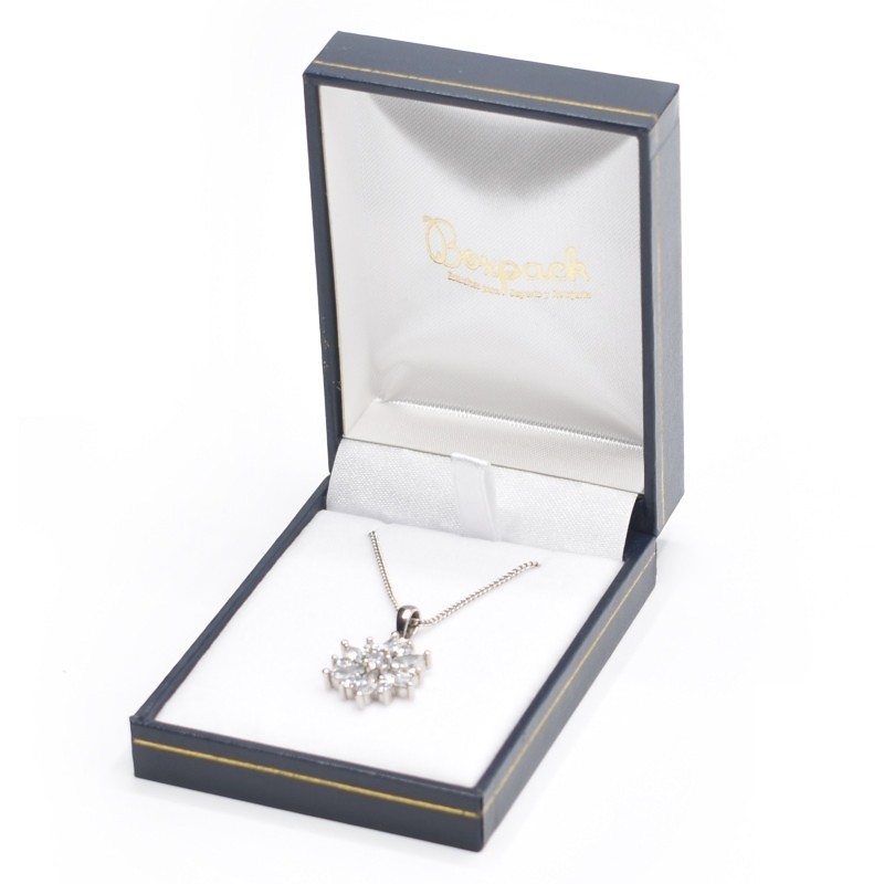 Estuche polipiel azul para colgante 59x79x30 mm. J-04-C-A