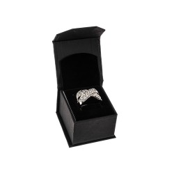 Caja de cartón con imán para anillo o pendientes color negro 48x54x40 mm MC-1-N