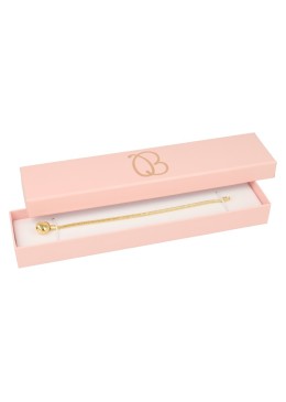 Caja de cartón rosa pulsera extendida de joyería bisutería y joyas 233x53x27 mm. RS-51