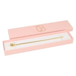 Caja de cartón rosa pulsera extendida de joyería bisutería y joyas 233x53x23 mm. RS-50