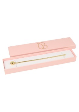 Caja de cartón rosa pulsera extendida de joyería bisutería y joyas 233x53x23 mm. RS-50