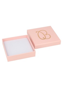 Caja de cartón rosa colgante o conjunto de joyería bisutería y joyas 86x86x24 mm. RS-80