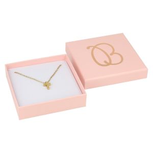 Caja de cartón rosa colgante o conjunto de joyería bisutería y joyas 86x86x24 mm. RS-80