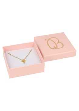 Caja de cartón rosa colgante o conjunto de joyería bisutería y joyas 86x86x33 mm. RS-81