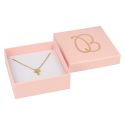 Caja de cartón rosa colgante o conjunto de joyería bisutería y joyas 86x86x33 mm. RS-81