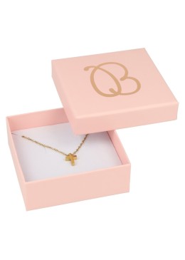 Caja de cartón rosa colgante o conjunto de joyería bisutería y joyas 86x86x33 mm. RS-81